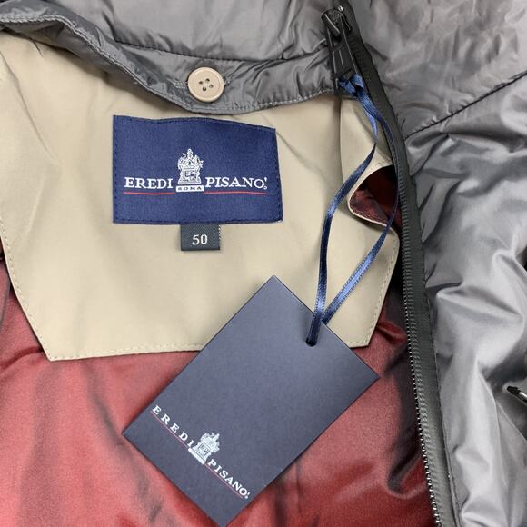 EREDI PISANO Size M Khaki Beige Padded Patch Pocket Winter Jacket - Picture 8 of 8